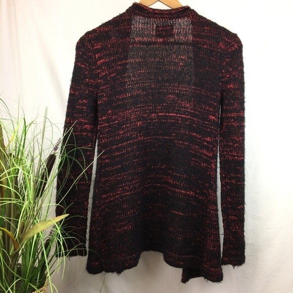 Narciso Rodriguez Design Nation Black & Red Long Sleeve Knit Open Sweater XS - Picture 3 of 11